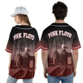 Animals Album Cover Flying Pig Battersea Power Station Pink Floyd Baseball Jersey Couple Back - OtherBrick