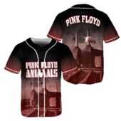 Animals Album Cover Flying Pig Battersea Power Station Pink Floyd Baseball Jersey Front Back - OtherBrick
