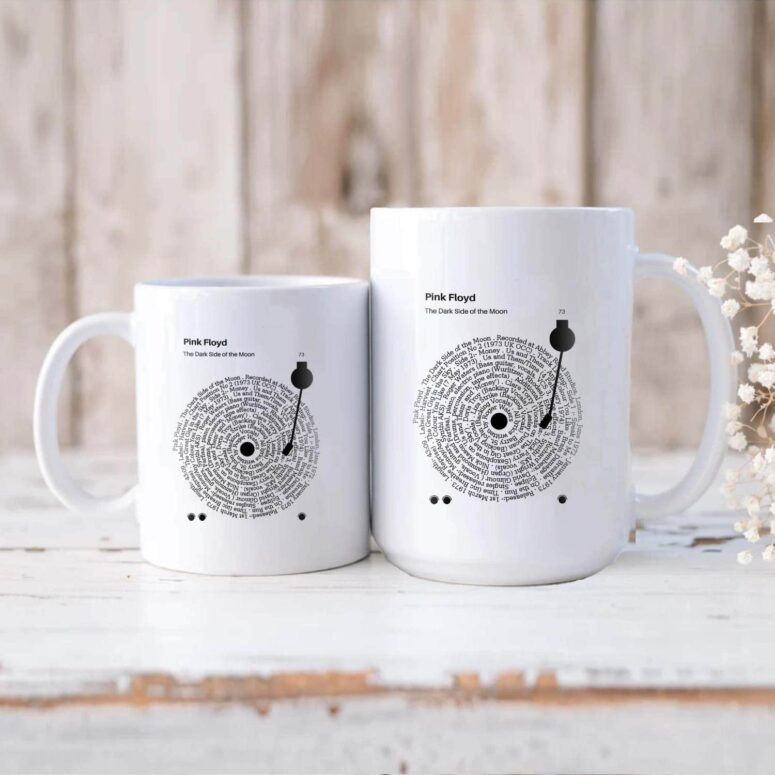 Dark Side Of The Moon Turntables Vinyl Lyric Mug