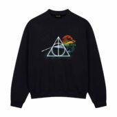 Dark Side Of The Moon X Deathly Hallows Front Sweatshirt Black - OtherBrick
