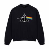Deathly Hallows X Dark Side Of The Moon Front Sweatshirt Black - OtherBrick
