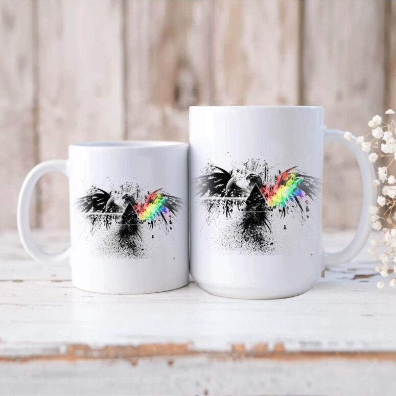 Eagle Dark Side Of The Moon Pink Floyd White Mug
