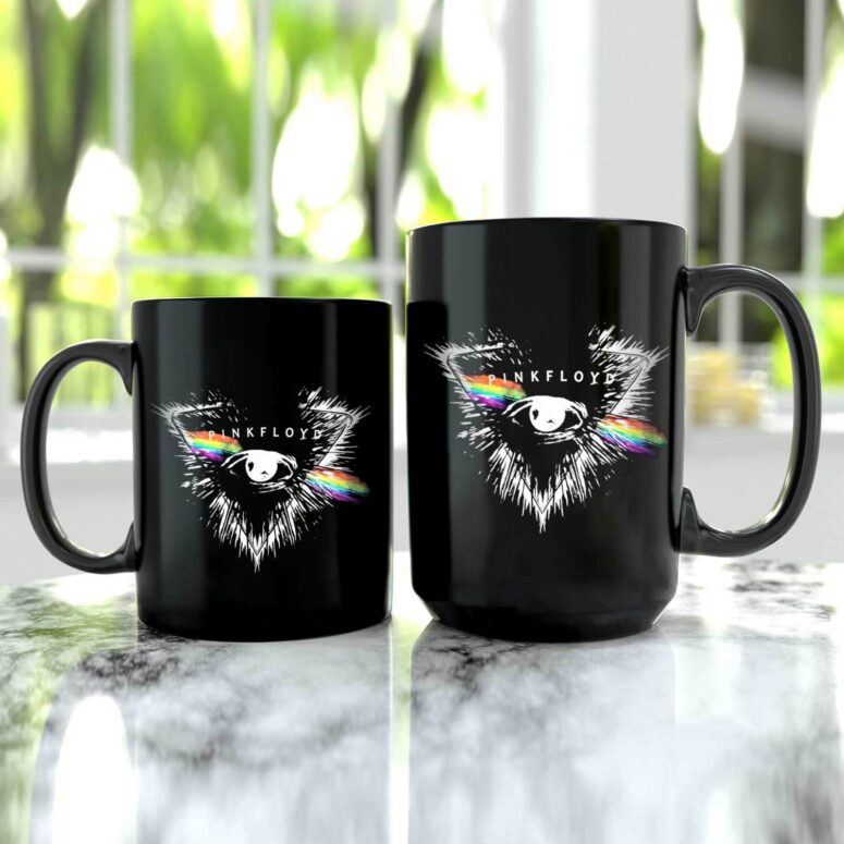 Flare Eyes Dark Side Of The Moon Pink Floyd Black Mug