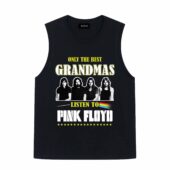 Only The Best Grandmas Listen To Pink Floyd Front Tank Black - OtherBrick