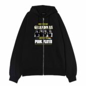 Only The Best Grandmas Listen To Pink Floyd Front Ziphoodie Black - OtherBrick