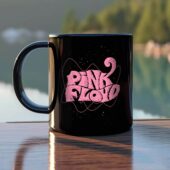 Pink Floyd One Line Typography Art Black Mug 1 - OtherBrick