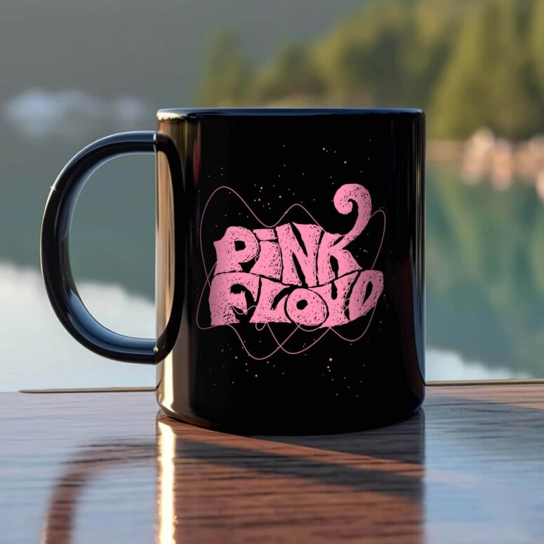 Pink Floyd One Line Typography Art Mug