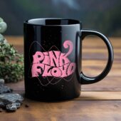 Pink Floyd One Line Typography Art Black Mug 2 - OtherBrick