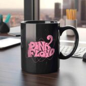 Pink Floyd One Line Typography Art Black Mug 3 - OtherBrick