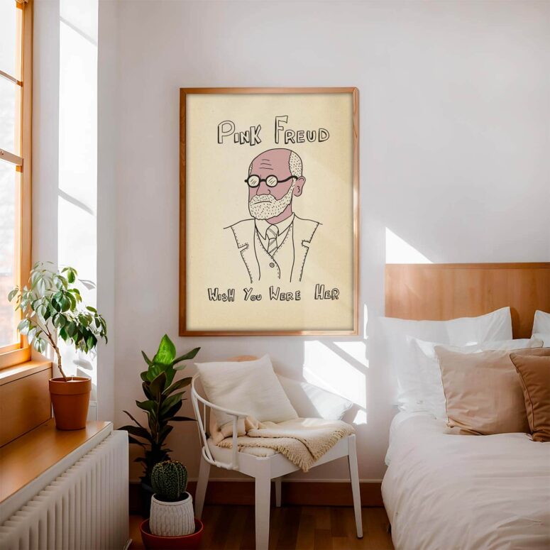 Pink Freud Wish You Were Here Illustration Poster