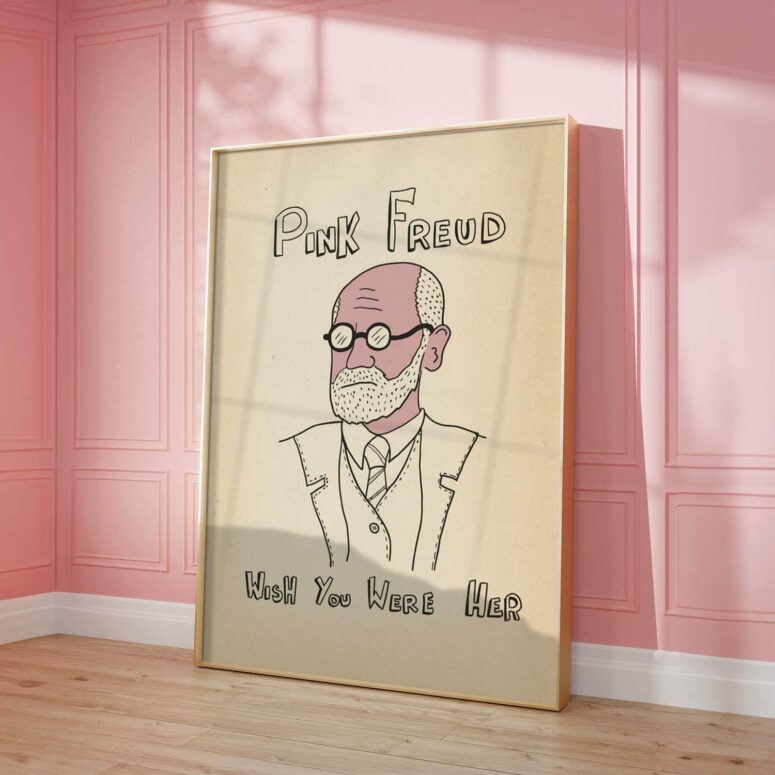 Pink Freud Wish You Were Here Illustration Poster