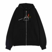The Dark Side Of The Deathly Hallows Front Ziphoodie Black - OtherBrick