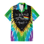 Hawaiian Shirt Front B I Have Been Mad For Fucking Years Dark Side Of The Moon 1973 Inspired Acid Wash Hawaiian Shirt - OtherBrick