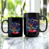 Calvin And Hobbes Looking For Dark Side Of The Moon Black Mug 1 - OtherBrick
