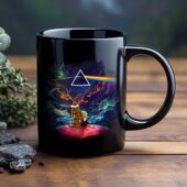 Calvin And Hobbes Looking For Dark Side Of The Moon Black Mug 2 - OtherBrick