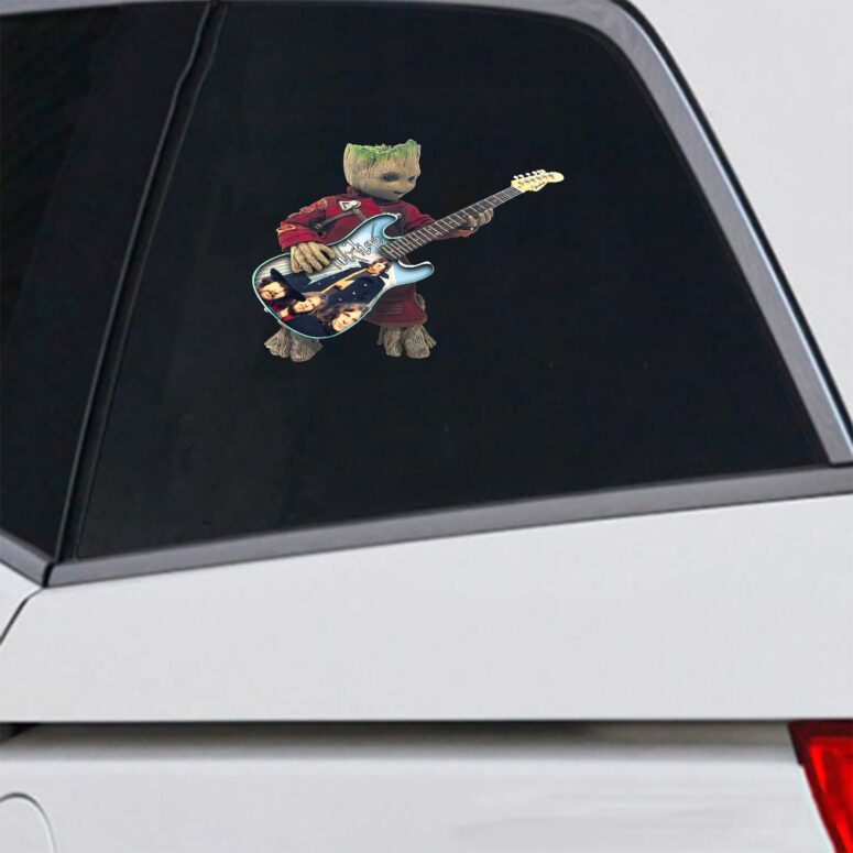 Baby Groot Plays The Pink Floyd Guitar Car Sticker