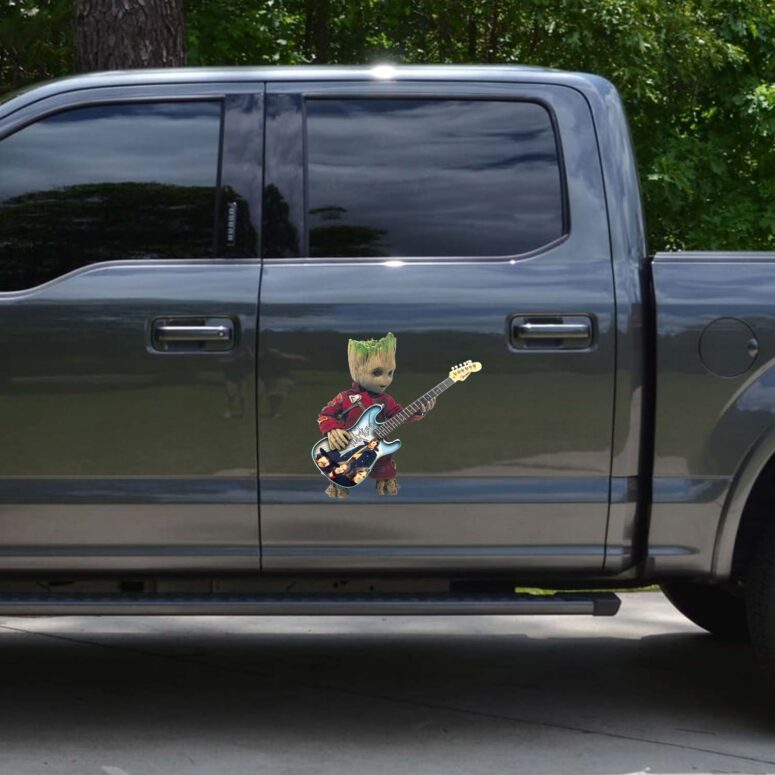 Baby Groot Plays The Pink Floyd Guitar Car Sticker