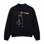 Cat Dark Side Of The Moon Pink Floyd Front Sweatshirt Black - OtherBrick