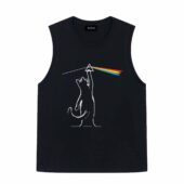 Cat Dark Side Of The Moon Pink Floyd Front Tank Black - OtherBrick