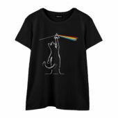Cat Dark Side Of The Moon Pink Floyd Front Wtee Black - OtherBrick