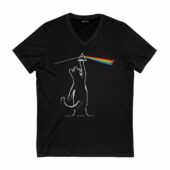 Cat Dark Side Of The Moon Pink Floydfront Vneck Black - OtherBrick