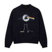 Cat Looking The Dark Side Of The Moon Pink Floyd Front Sweatshirt Black - OtherBrick