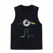 Cat Looking The Dark Side Of The Moon Pink Floyd Front Tank Black - OtherBrick