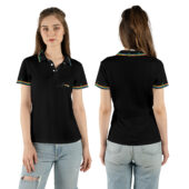 Dark Side Of The Moon Heart Beat Polo Woman Front Back - OtherBrick