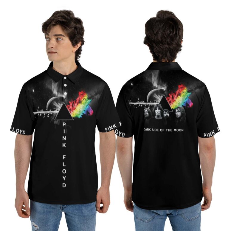 Dark Side Of the Moon in Space Pink Floyd Polo Shirt