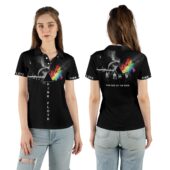 Dark Side Of The Moon In Space Poly Scarf Pink Floyd Polo Woman Front Back - OtherBrick