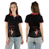 Fecking Flowers Pink Floyd The Wall Polo Woman Front Back - OtherBrick