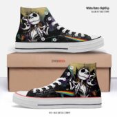 Jack Skellington Dsotm Pink Floyd White Canvas Shoes - OtherBrick