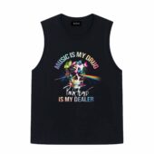 Music Is My Drug Pink Floyd Is My Dealer Front Tank Black - OtherBrick