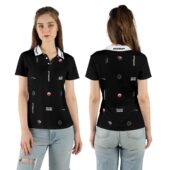Pink Floyd Album Logo Symbol Collage Polo Woman Front Back - OtherBrick
