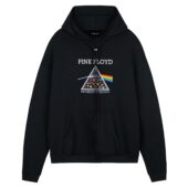 Pink Floyd The Dark Side Of The Moon Flowers Front Hoodie Black - OtherBrick