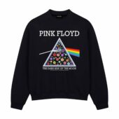 Pink Floyd The Dark Side Of The Moon Flowers Front Sweatshirt Black - OtherBrick