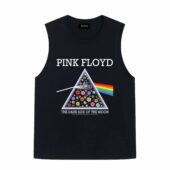 Pink Floyd The Dark Side Of The Moon Flowers Front Tank Black - OtherBrick
