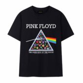 Pink Floyd The Dark Side Of The Moon Flowers Front Tshirt Black - OtherBrick