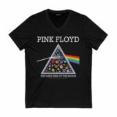 Pink Floyd The Dark Side Of The Moon Flowers Front Vneck Black - OtherBrick