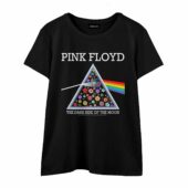 Pink Floyd The Dark Side Of The Moon Flowers Front Wtee Black - OtherBrick