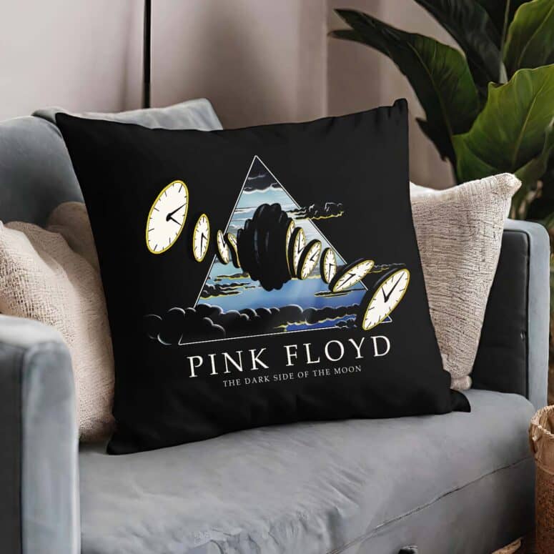 Pink Floyd The Dark Side of The Moon 50th Melting Clocks Cushion Pillow