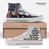 Pink Floyd The Wall & Dogs Lyrics White Canvas Shoes 1 - OtherBrick