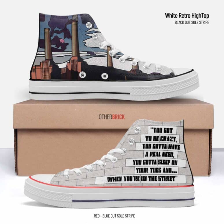 Pink Floyd The Wall & Dogs Lyrics Canvas Shoes