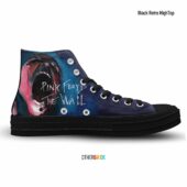 Pink Floyd The Wall Screaming Face Division Bell Black Canvas Shoes - OtherBrick