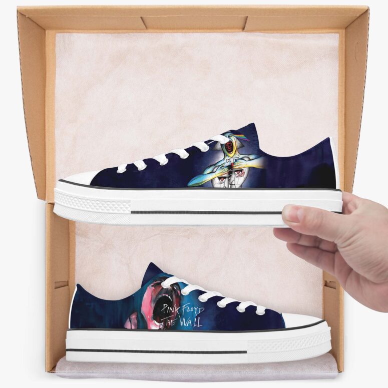 Pink Floyd The Wall Screaming Face Division Bell - Pink Floyd Canvas Shoes
