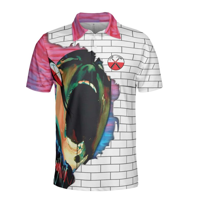 The Wall Hammers and Scream Pink Floyd Polo Shirt The Wall Hammers and Scream Pink Floyd Polo Shirt