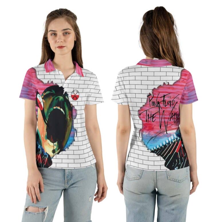The Wall Hammers and Scream Pink Floyd Polo Shirt The Wall Hammers and Scream Pink Floyd Polo Shirt
