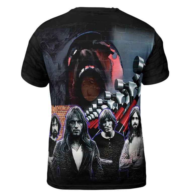 Screaming Face and Flying Pig, Flower on The Wall of Hammer Pink Floyd Shirt