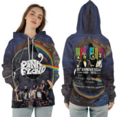 Ziphoodie Pulse Ring Of Rainbow 60th Anniversary 1965 2025 Pink Floyd Hoodie - OtherBrick
