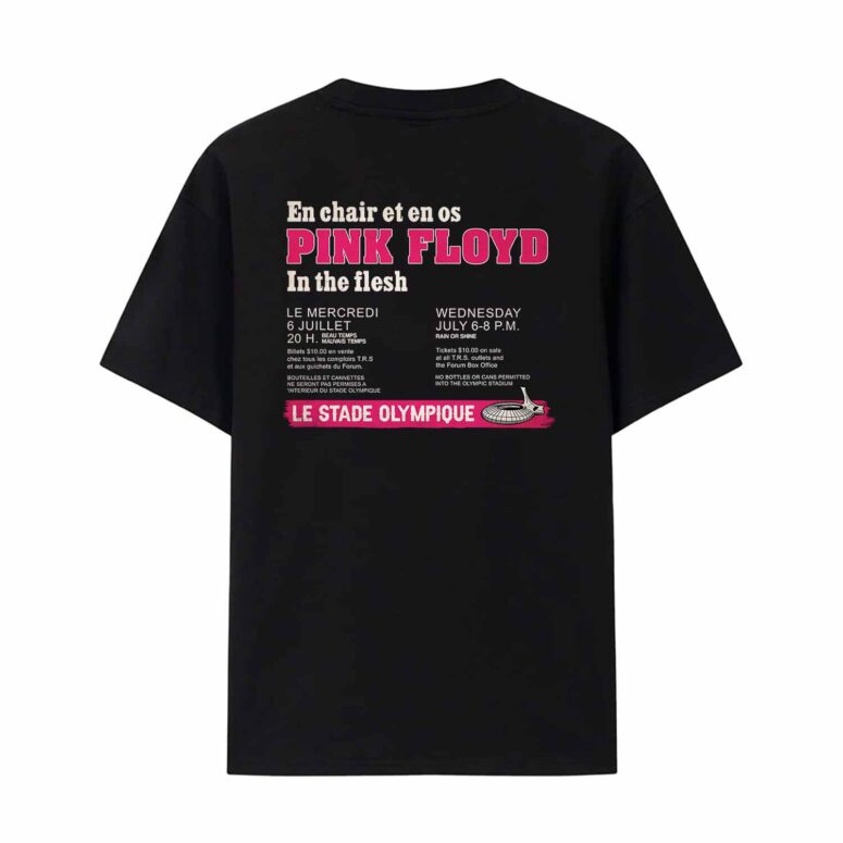 En Chair Et En Os In The Flesh Le Stade Olympique Pink Floyd Concert Shirt En Chair Et En Os In The Flesh Le Stade Olympique Pink Floyd Concert Shirt